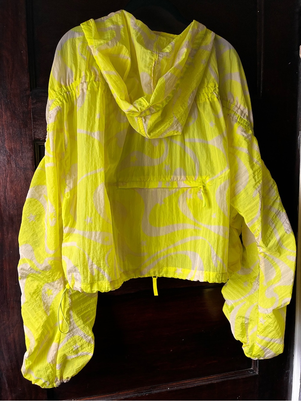 JoyLab Neon Yellow Hooded packable windbreaker Full Zip lightweight Jacket M - Picture 7 of 9